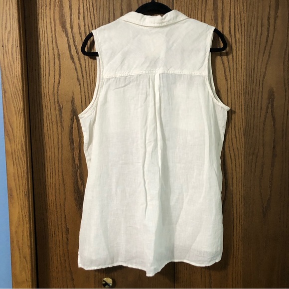 Sonoma white linen blend sleeveless tank top size L - Picture 2 of 8
